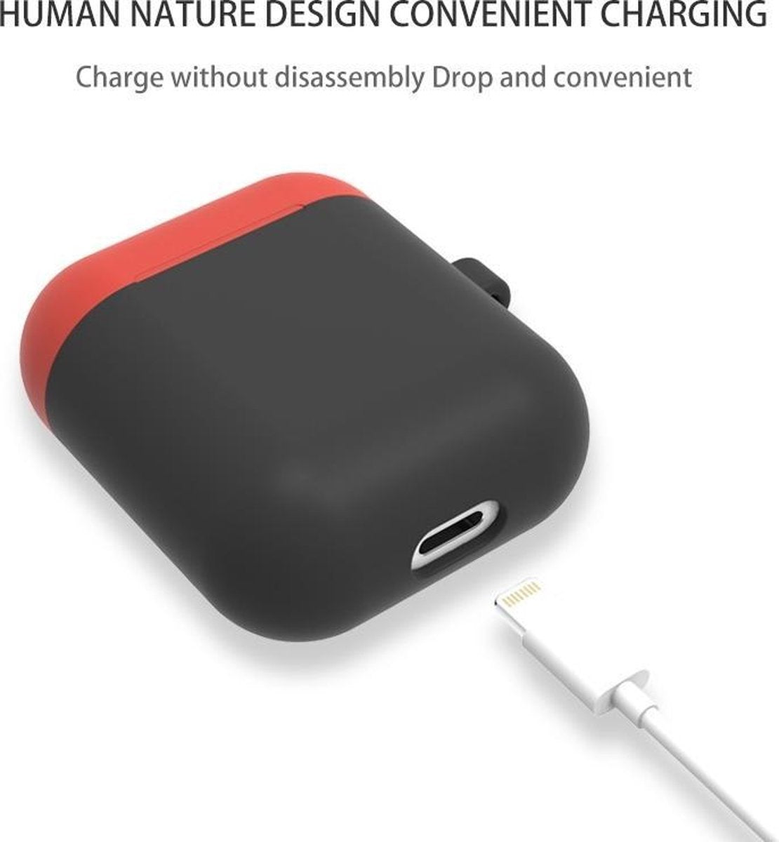 Mobigear Karabijnhaak Siliconen Cover Bruin / Geel voor Apple AirPods