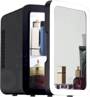 PIXMY - Skincare Fridge - 4L Inhoud Zwart - Mini Koelkast - Met Spiegel En Ledverlichting - Skincare Koelkast - Make Up Koelkast - PISCF21LED-4LB