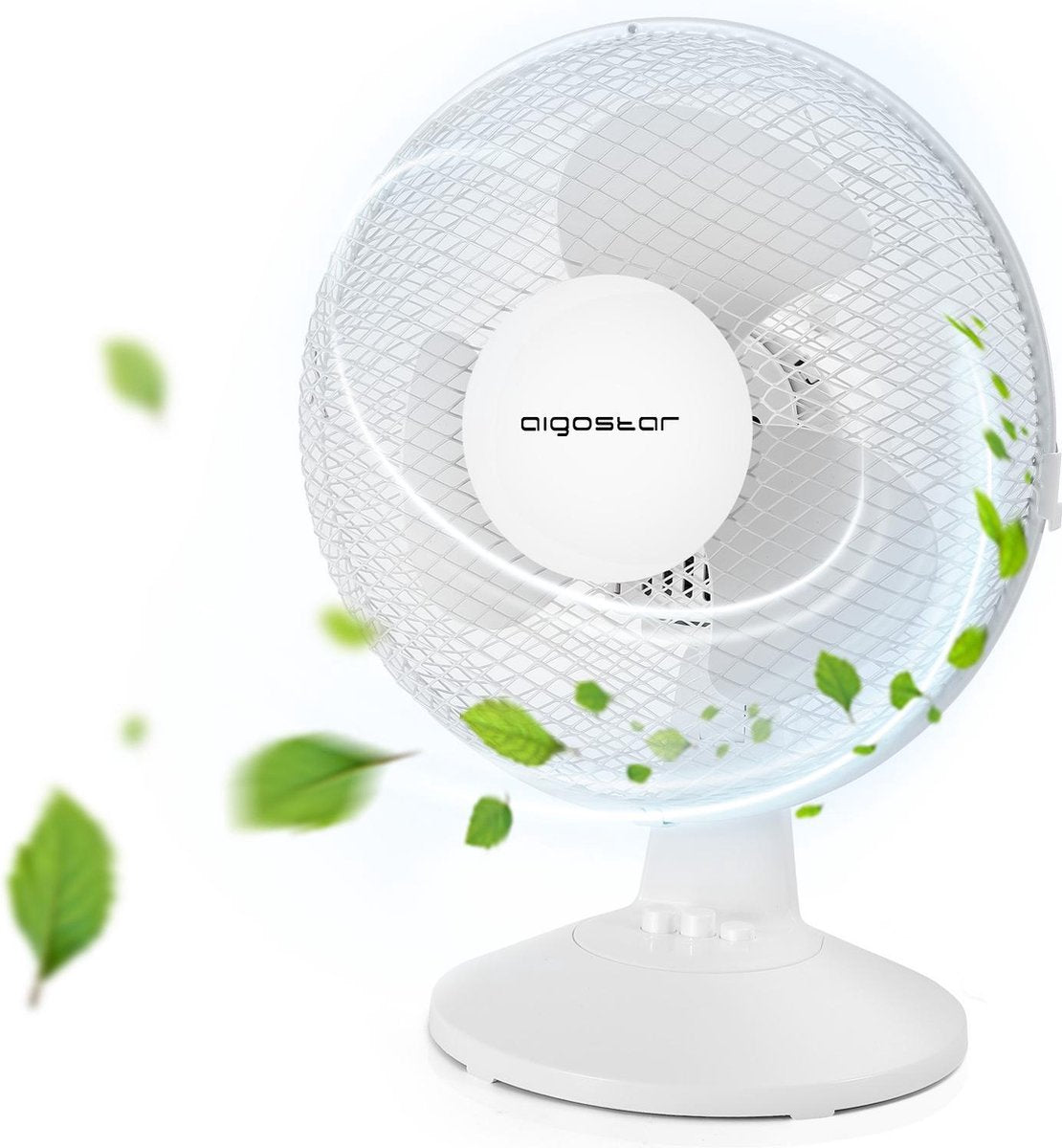 Aigostar Vicki 33JTM - Tafelventilator - Ø 27.5 cm - Parelmoer wit