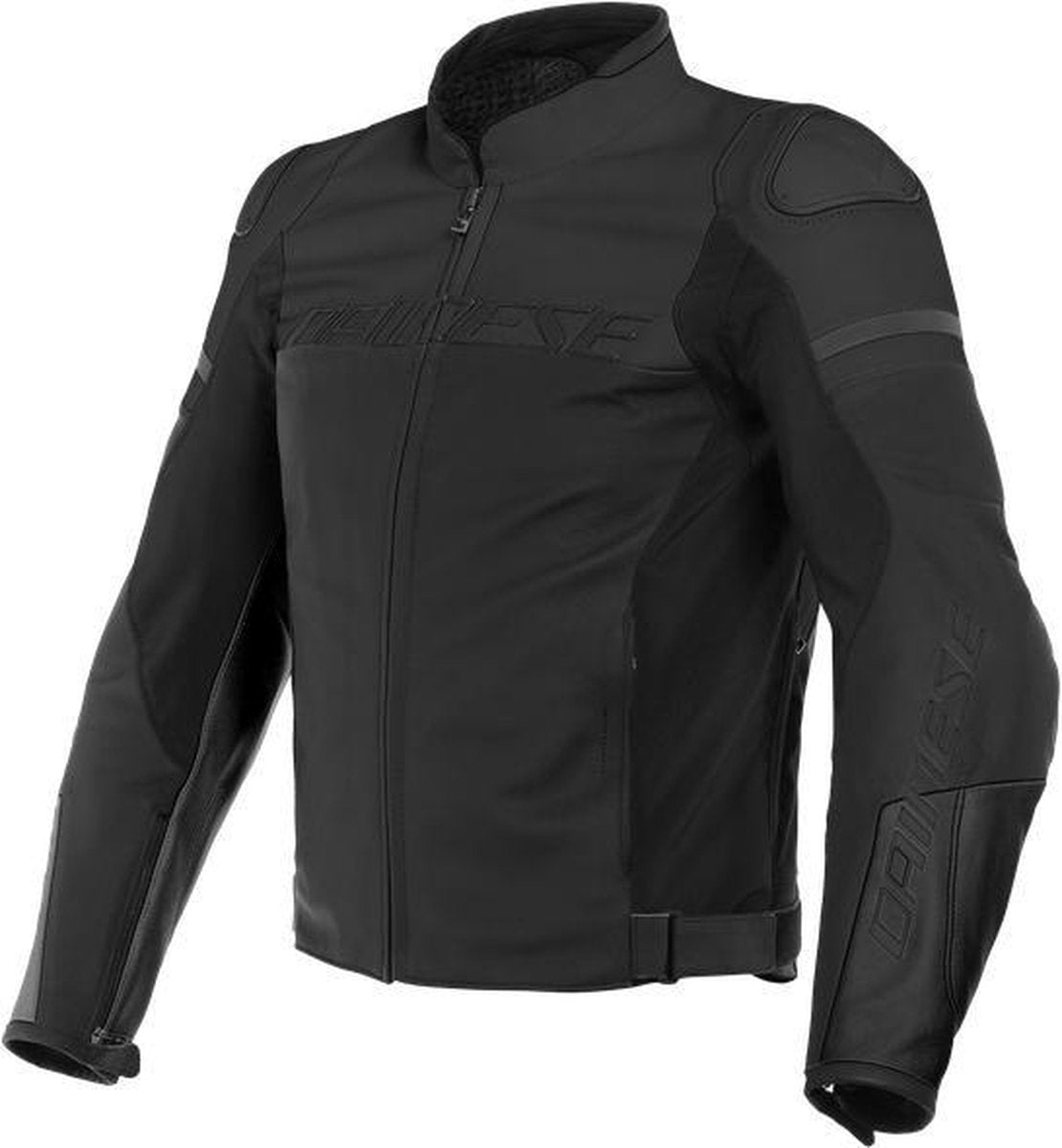 Dainese Agile Perf. Black Matt Black Matt Black Matt Leather Motorcycle Jacket 52