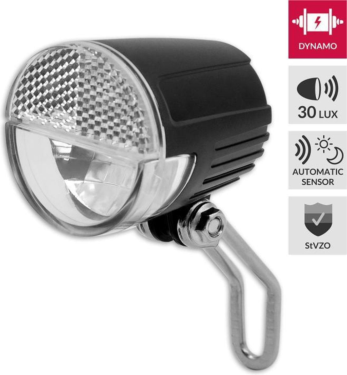 Lynx Koplamp Sensor Led 30 Lux Dynamo Zwart