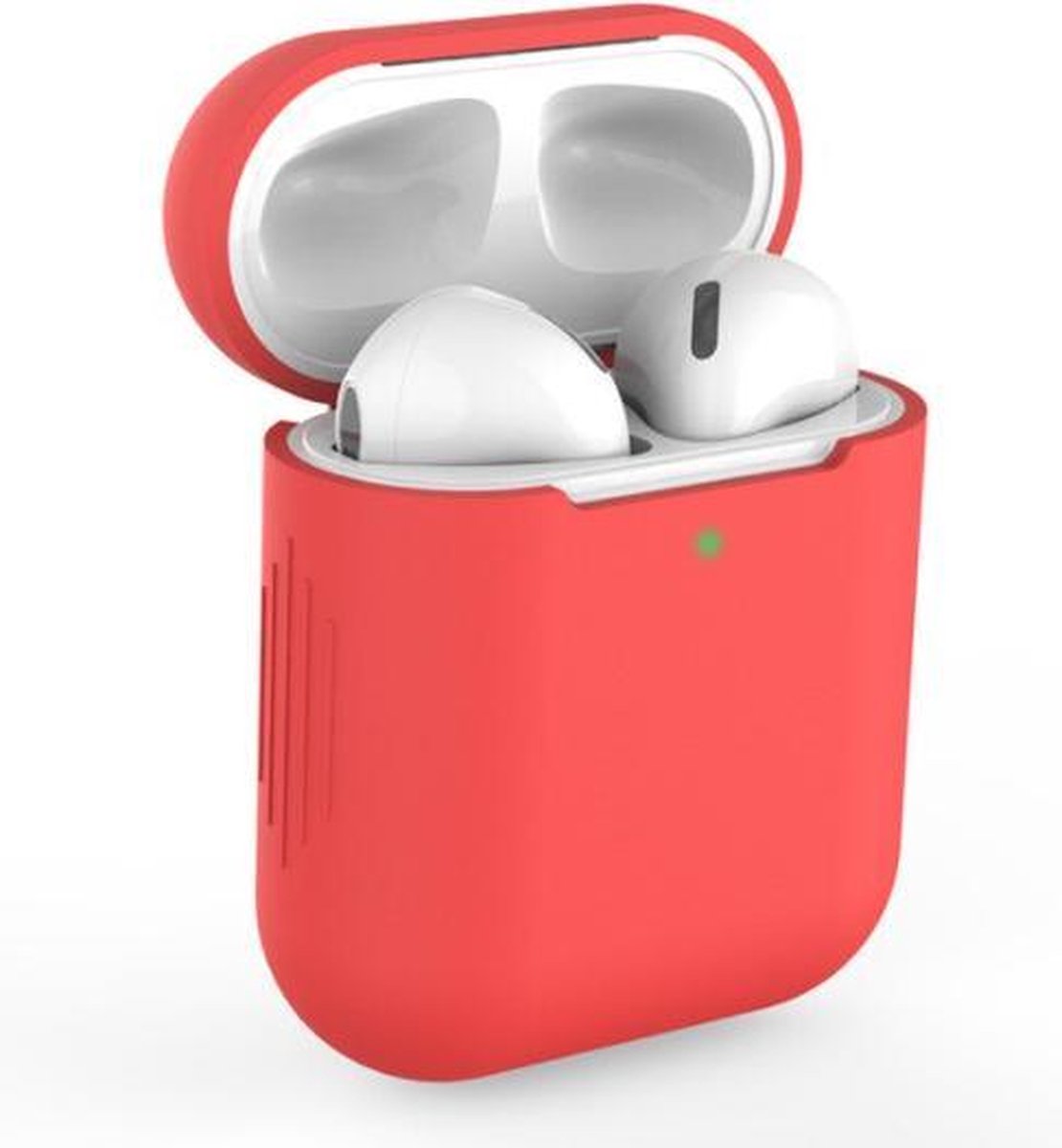 Gadgetpoint | Airpods Hoesje Siliconen Case - Airpod hoesje geschikt voor Apple AirPods 1 en Airpods 2 | Donker rood