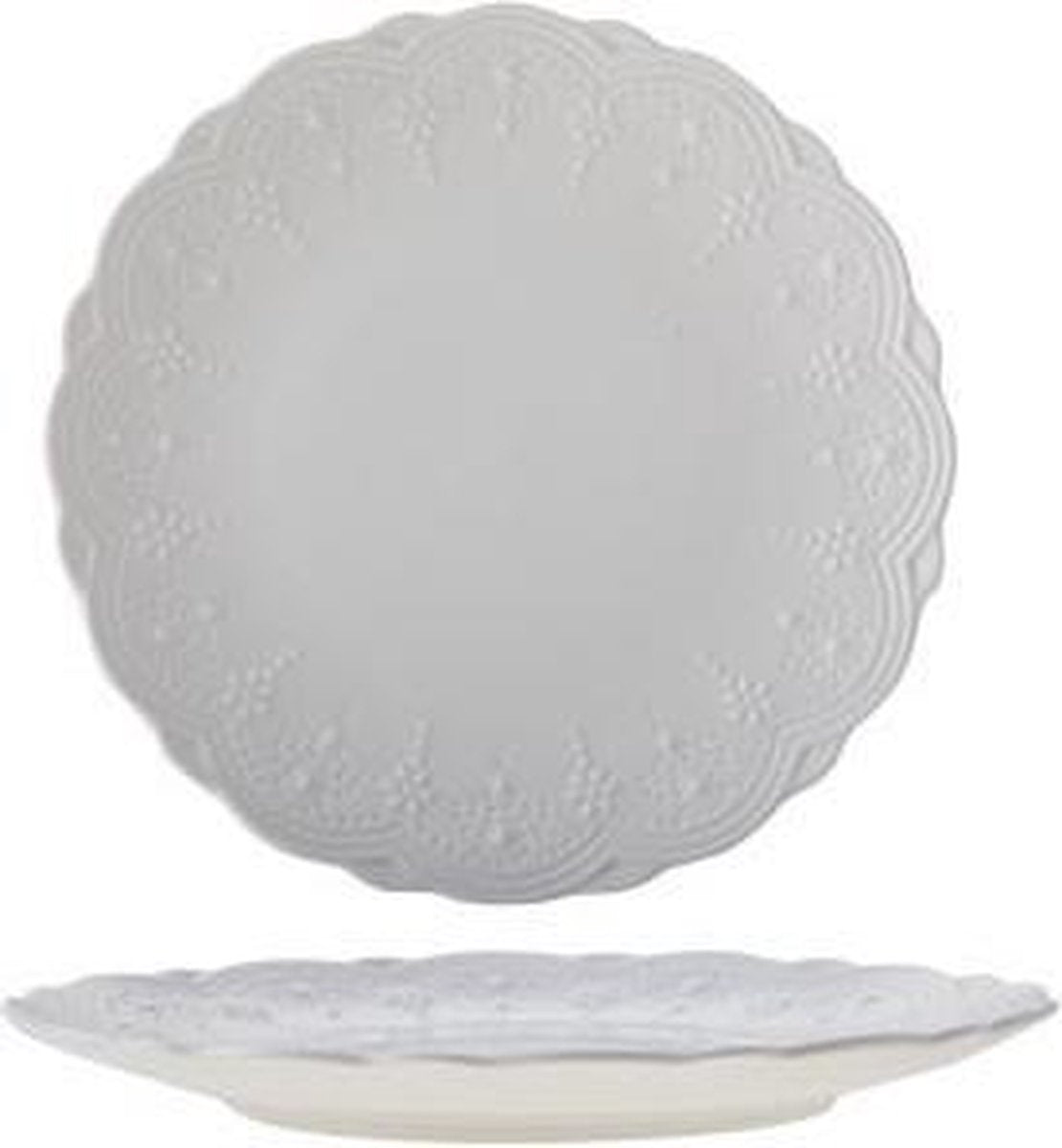 Belvedere Wit Dessertbord - Ø 20.4cm - New Bone China