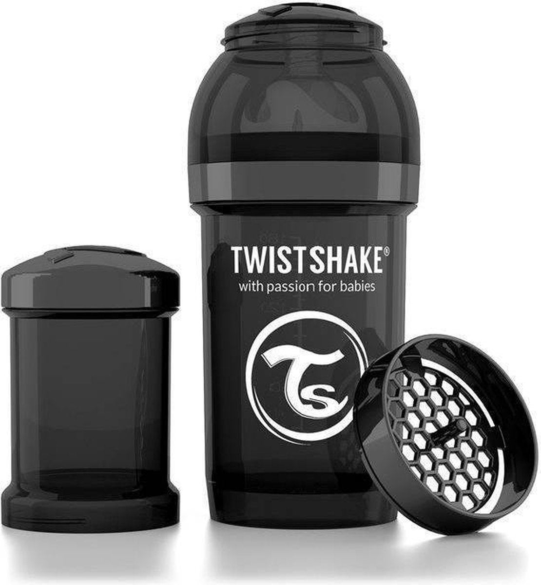 Drinkflesje Antikoliek 180 ml - Zwart | Twistshake