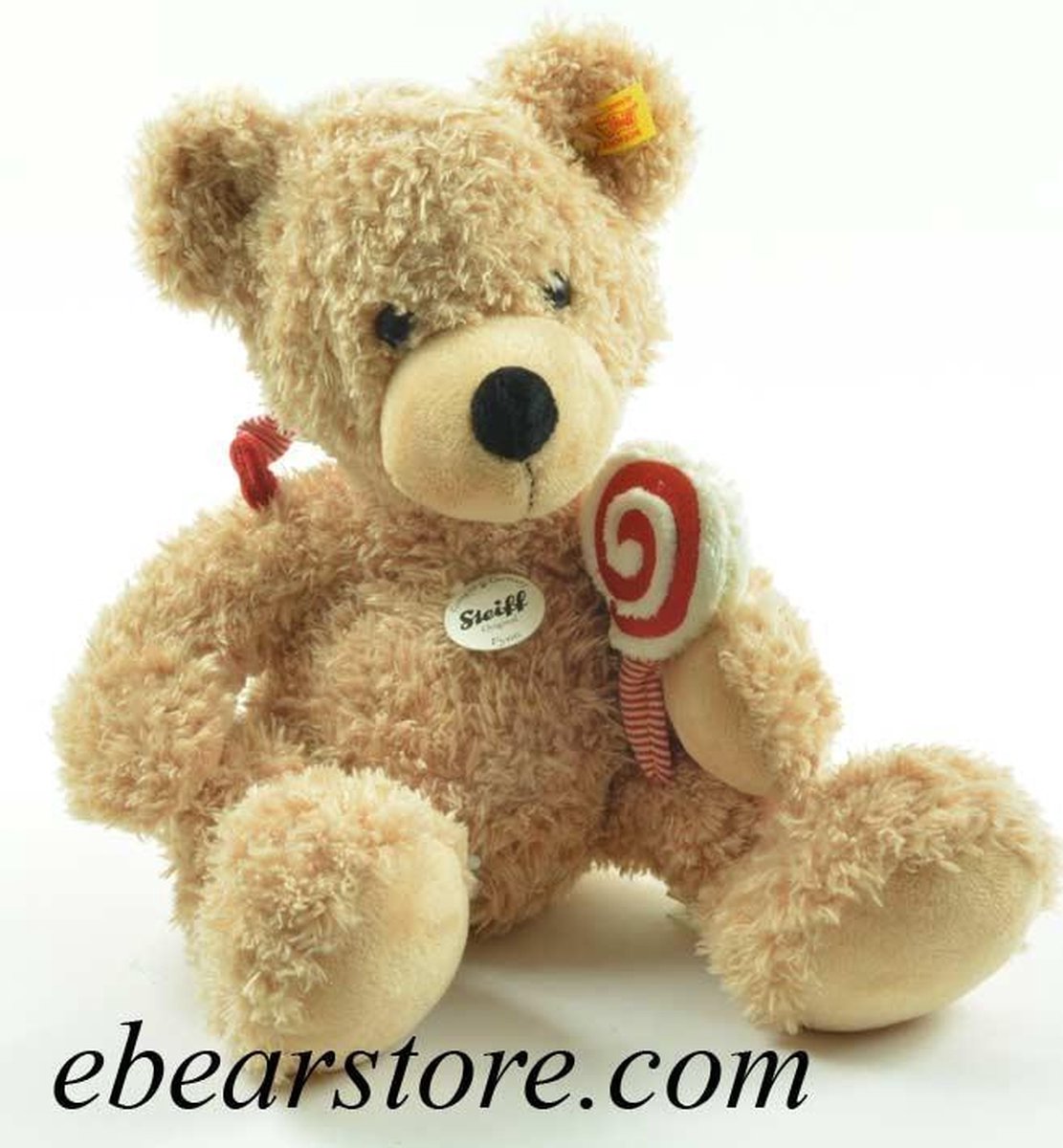 Steiff 111549 LOTTE TEDDYBEER MET MUTS EN LOLLY - 40 cm BEIGE PLUCHE