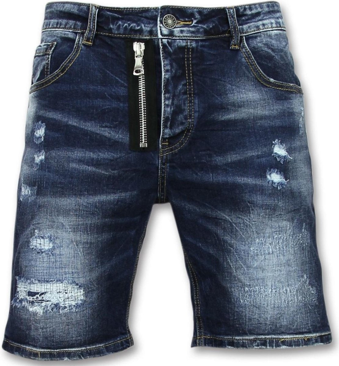 Enos Spijkerbroek Kort Heren - Driekwart Broek Mannen - J975 - Blauw - Maten: 36