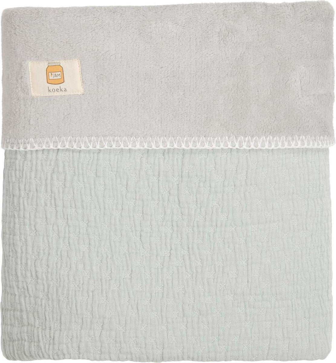 Koeka Wiegdeken Elba Teddy - fresh leaf/silver grey 75x100cm