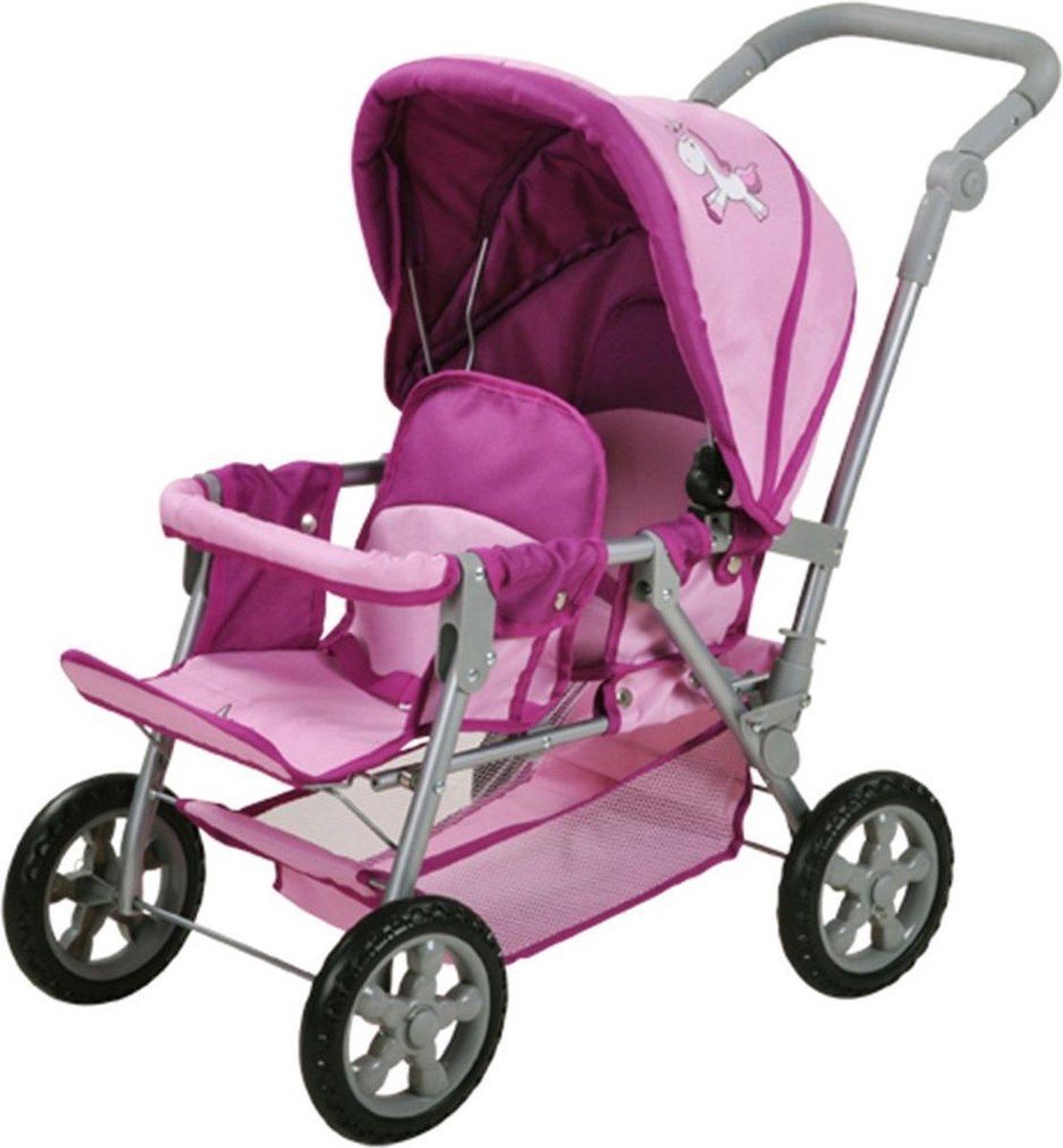 KnorrToys Tweeling Poppenwagen Big Twin Uma De Eenhoorn