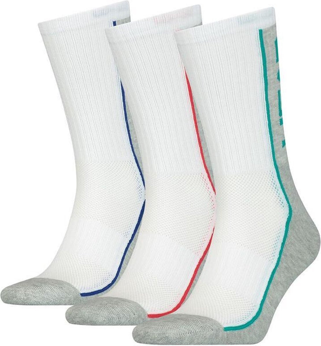 HEAD - performance 3-pack crew wit & grijs - 39-42