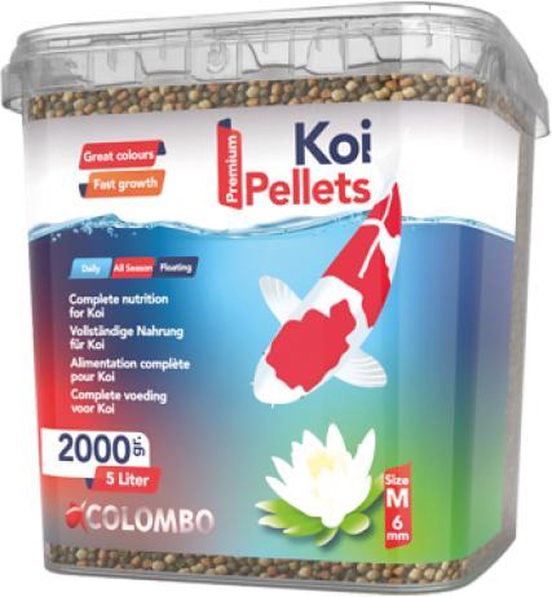 Colombo visvoer medium 6 mm korrel mix colour