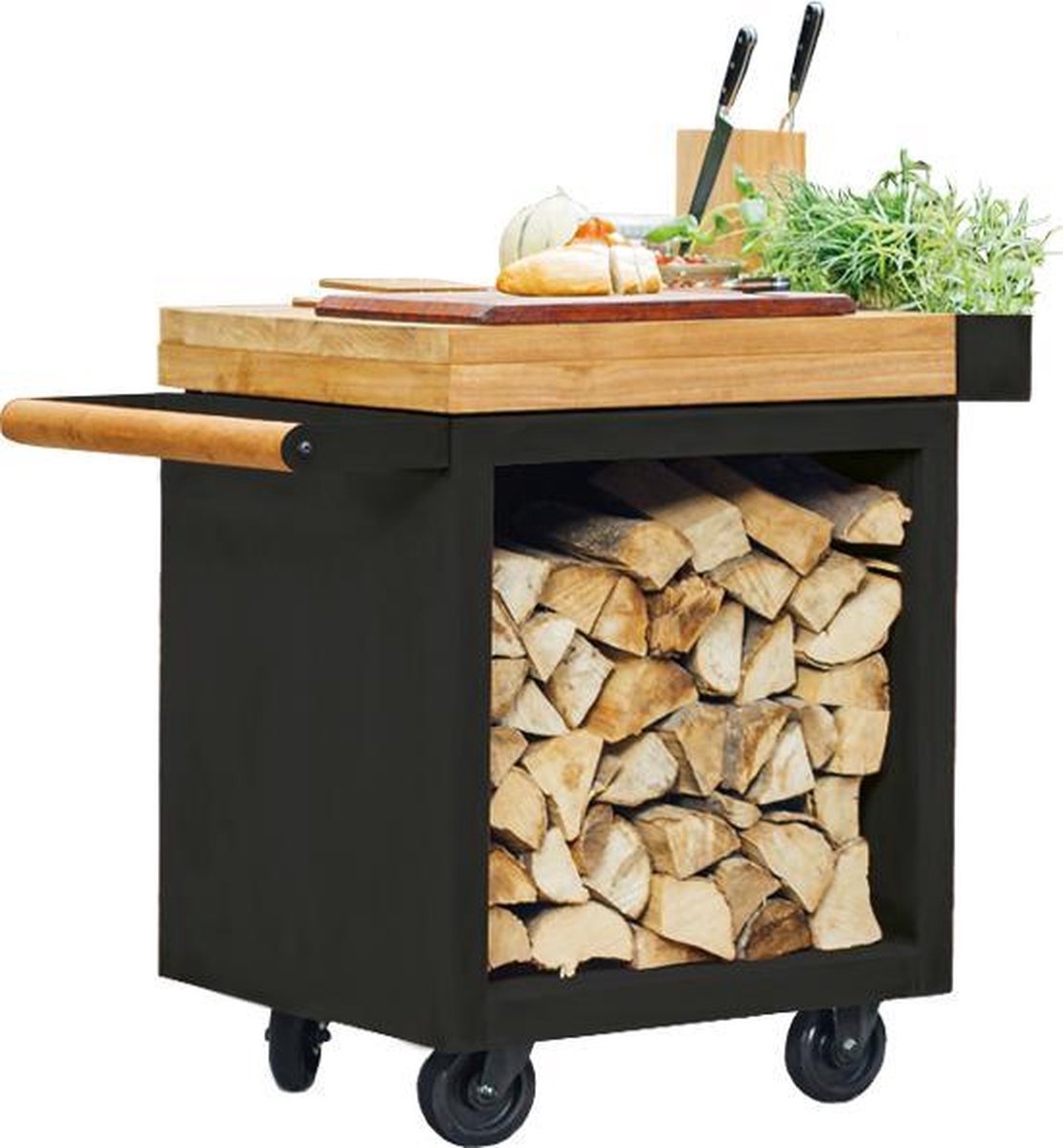 OFYR Mise en Place Tafel Zwart Pro 65 Teakhout
