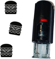 Stempel of Stempeltje van Extra Grote Hamburger 10mm rond met zwarte inkt