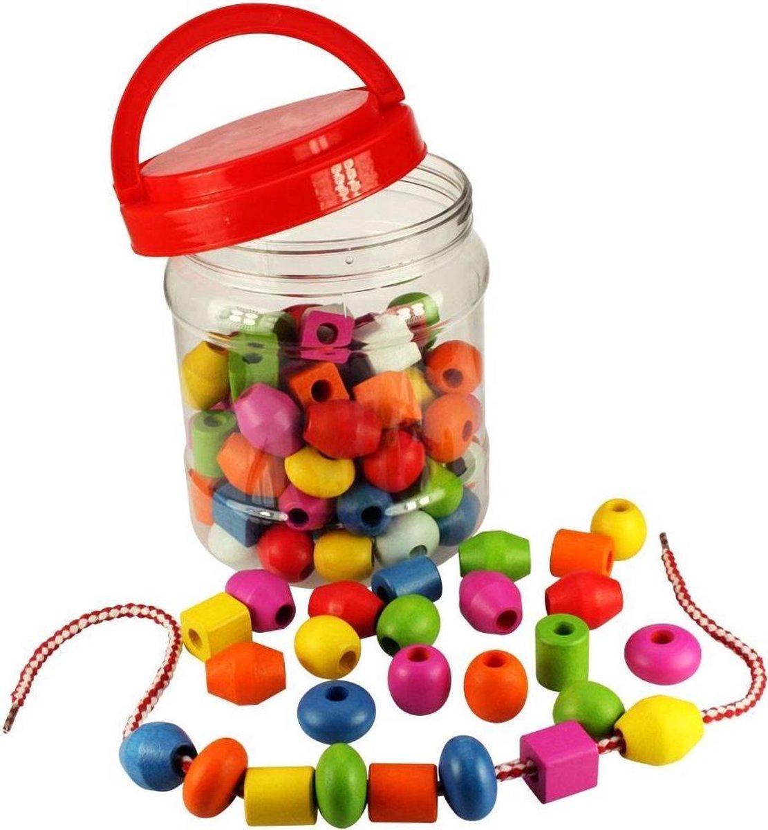 Bigjigs - Grote kralen in pot