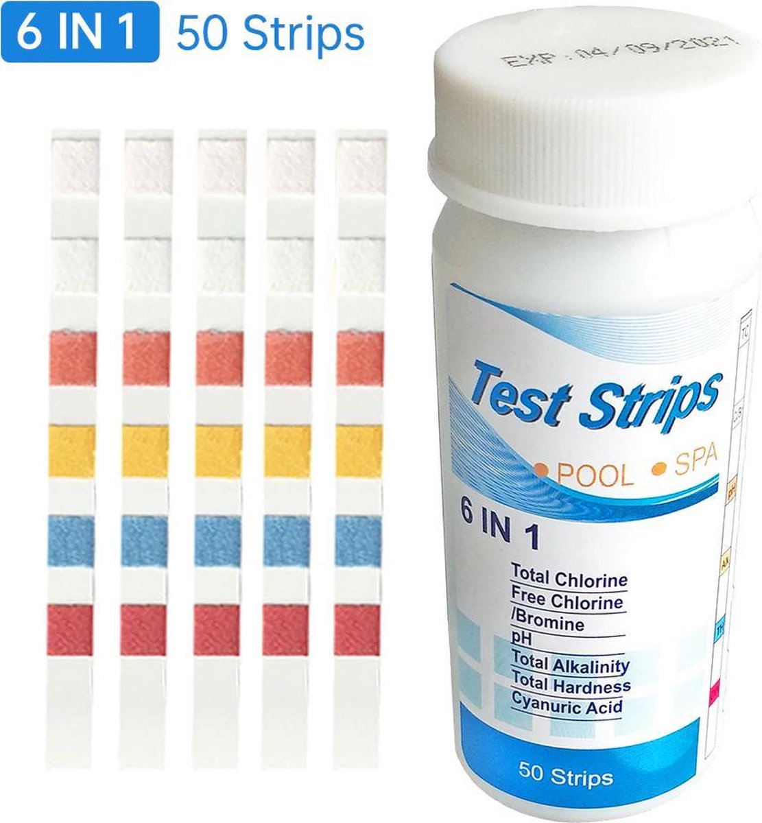 50 x 6-in-1 teststrips - Zwembadstrips - Waterkwaliteit testen