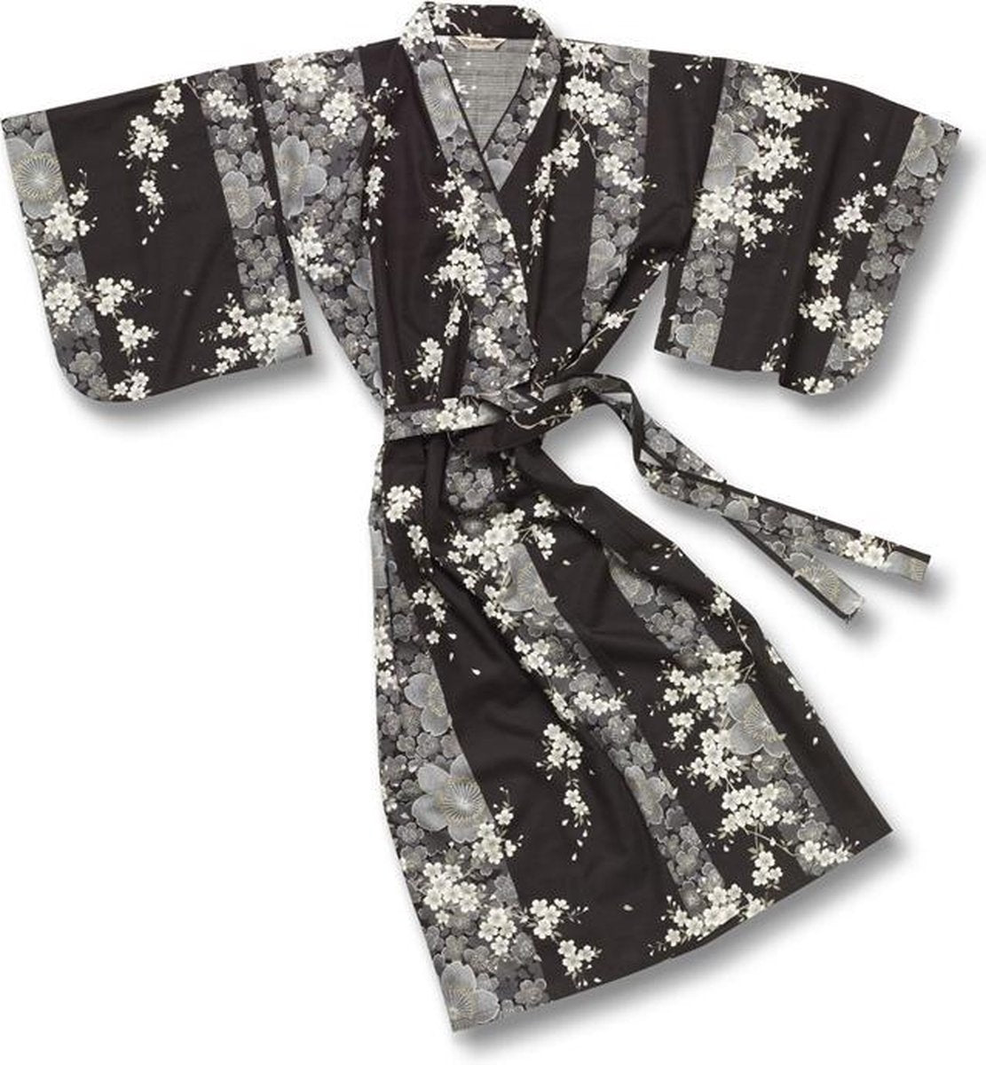 Traditionele Japanse Kimono Yukata Sakura Zwart 100% katoen