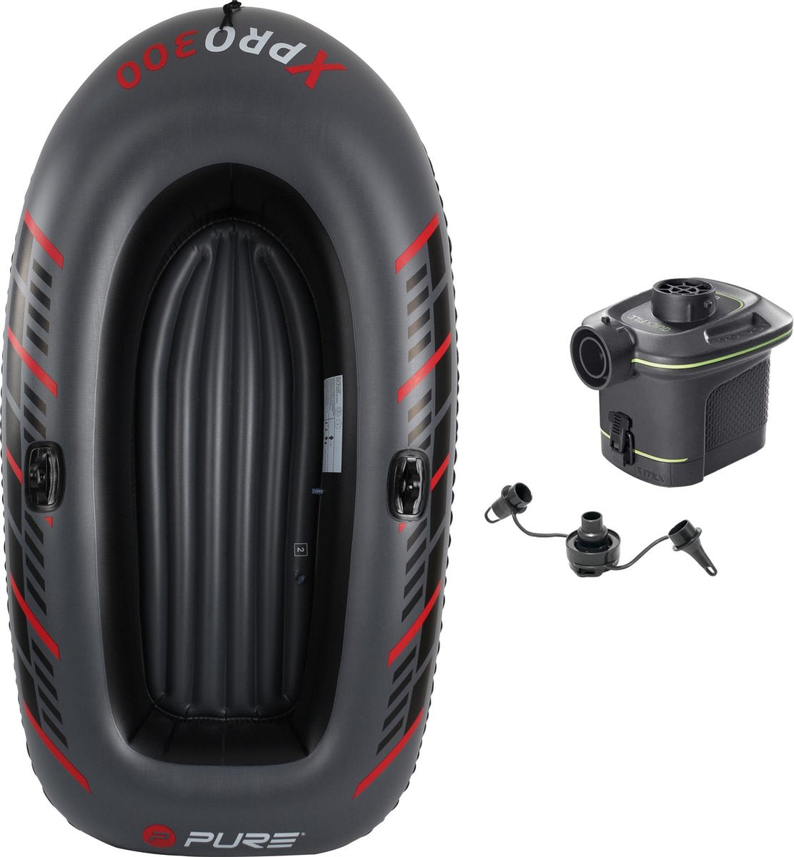 Dragon Sports XPRO 300 – opblaasboot – 2-3 persoons - inclusief – batterij pomp – rubberboot - opblaasbare boot