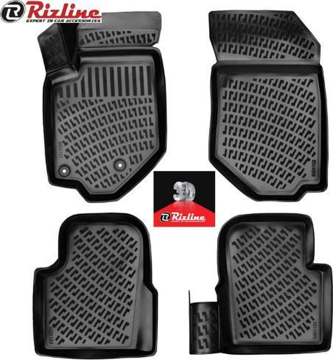 Automatten OPEL CORSA F 2019-Heden Premium 3D originele pasvorm-rubberen zwart