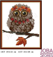 Borduur Pakket "JobaStores®" Uil 003 14CT Voorbedrukt (19x22cm)
