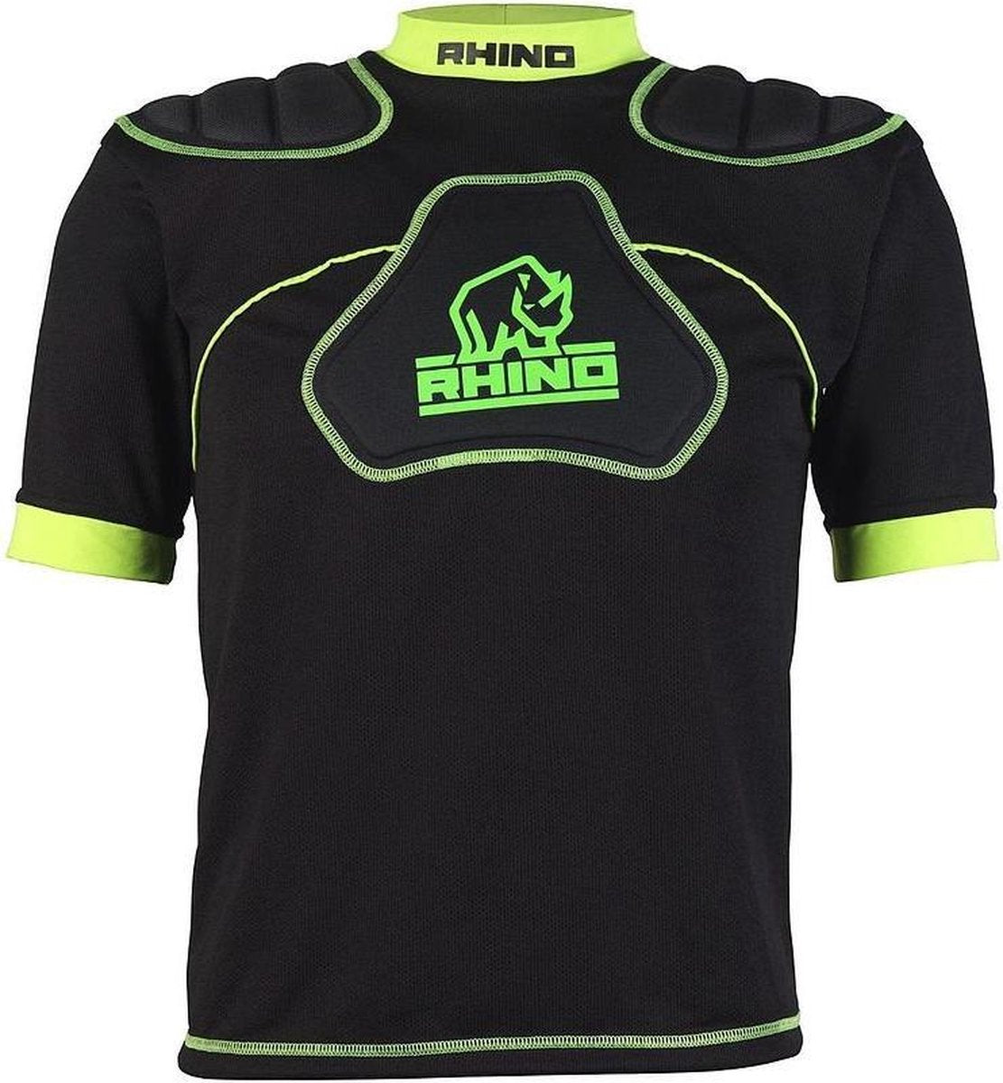 Rhino Sportshirt Senator Heren Polyester/elastaan Zwart/groen Maat M