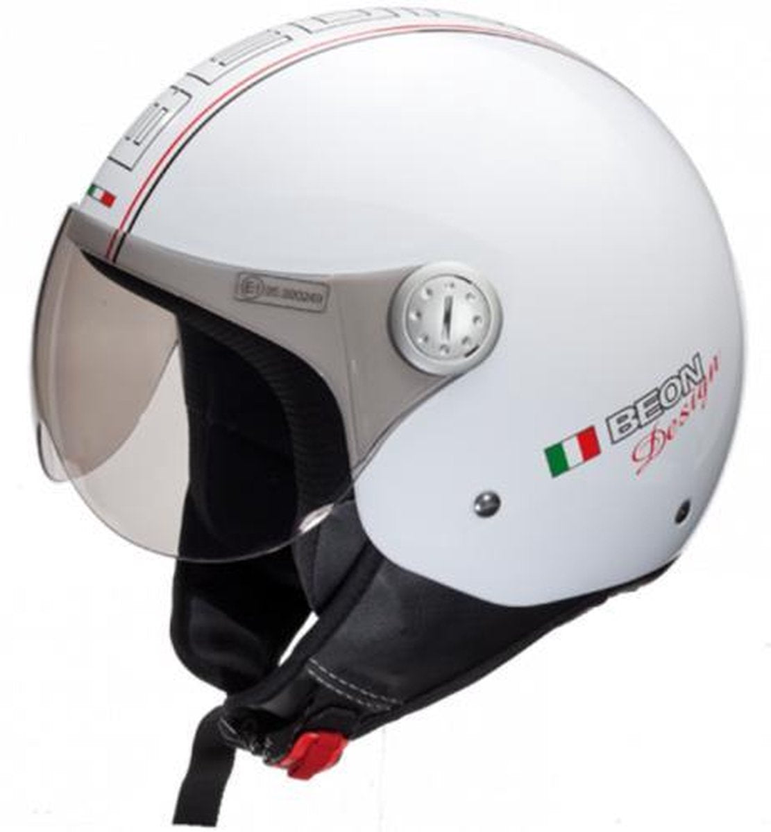 Beon Design Scooterhelm Motorhelm Glans Wit - Maat M / 57 cm
