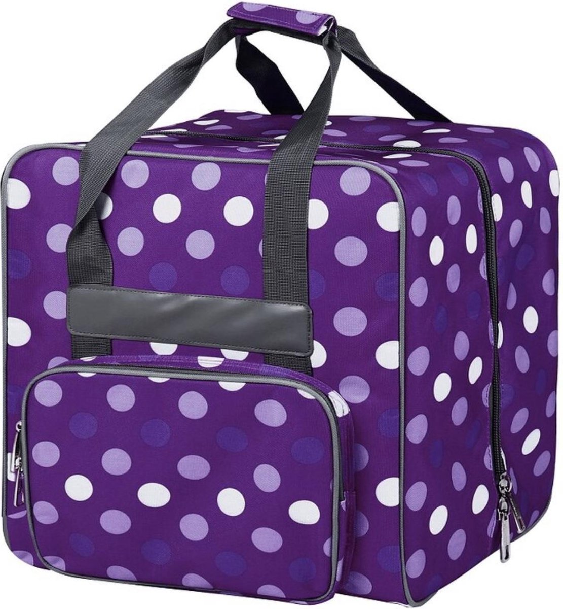 Lockmachine tas lila met polkadots