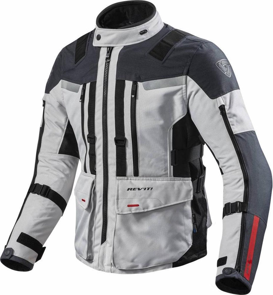 REV'IT! Sand 3 Silver Anthracite Textile Motorcycle Jacket XYL