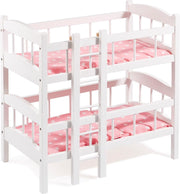 howa Poppen Stapelbed "Stars" hout met beddengoed wit / roze 2440
