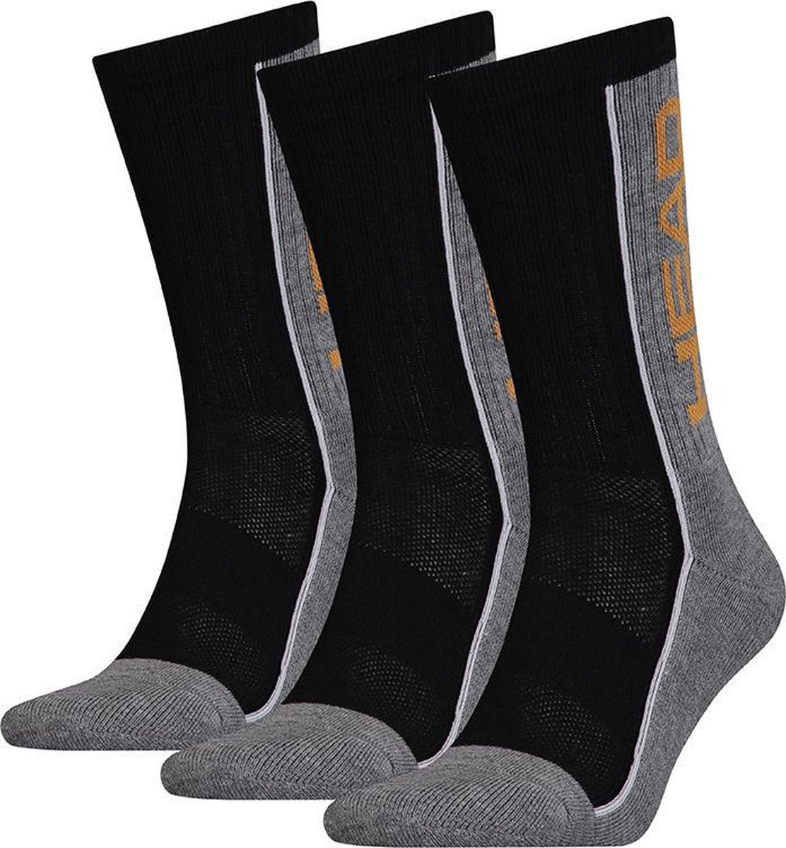 Head - Heren - 3-Pack Performance Crew Sokken - Zwart - 39-42