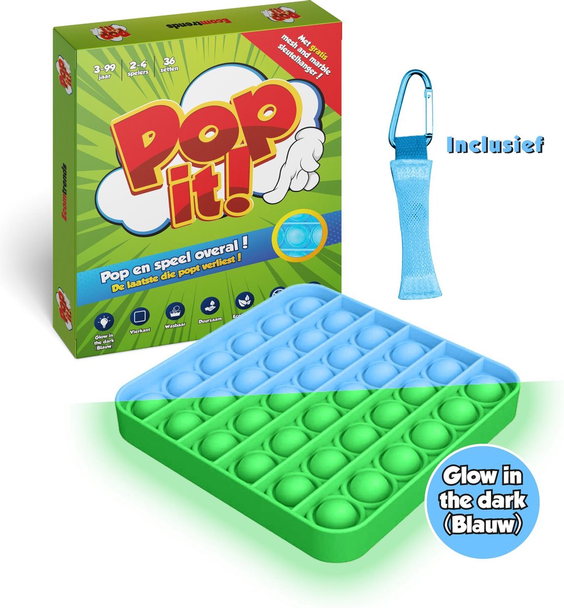 Pop It Fidget Toys Pakket Glow In The Dark PopIt en Mesh and Marble - TikTok Speelgoed voor Kinderen - Kids Toy - Ecomtrends®