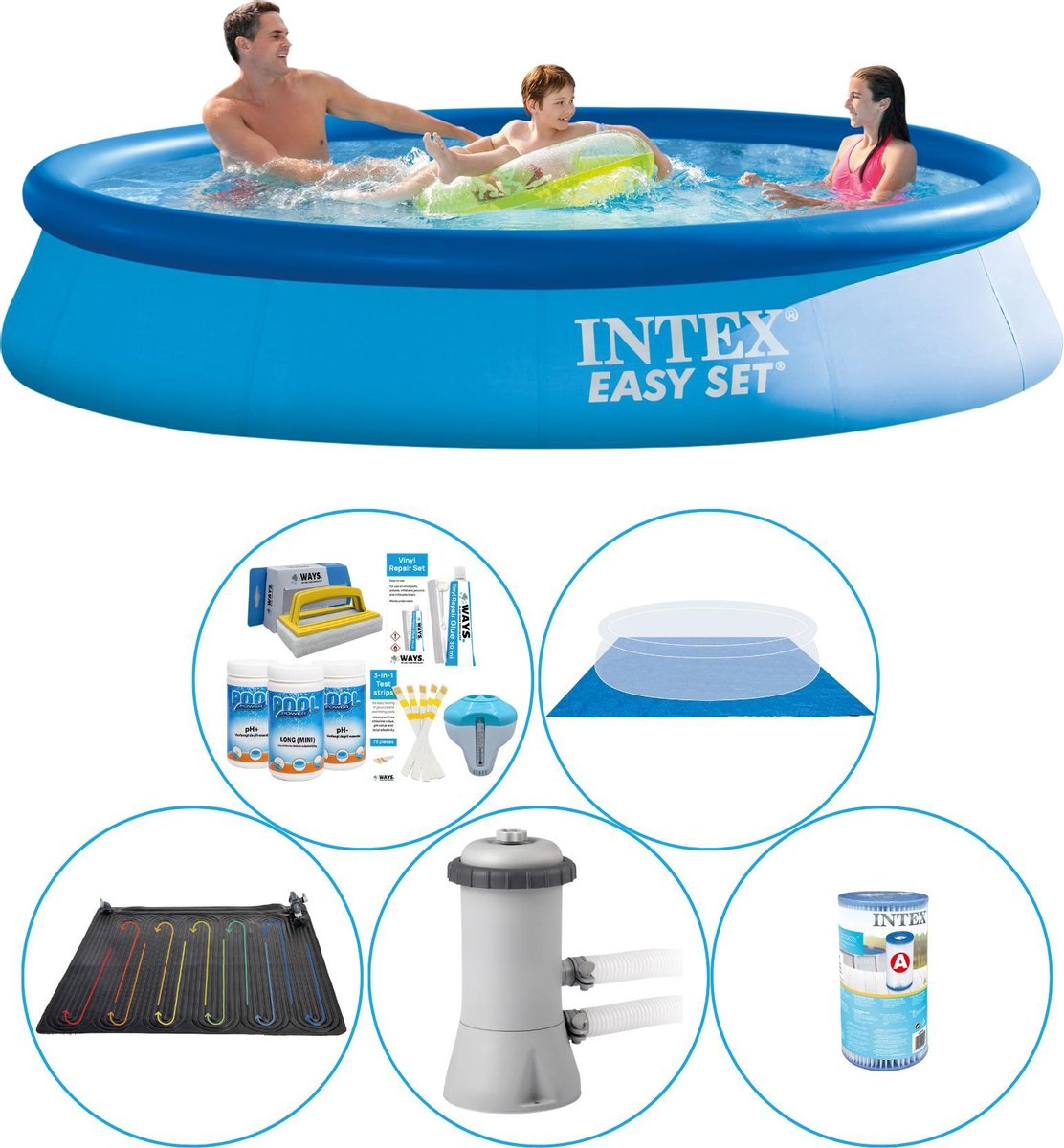 Intex Easy Set Rond 366x76 cm - 6-delig - Zwembad Plus Accessoires