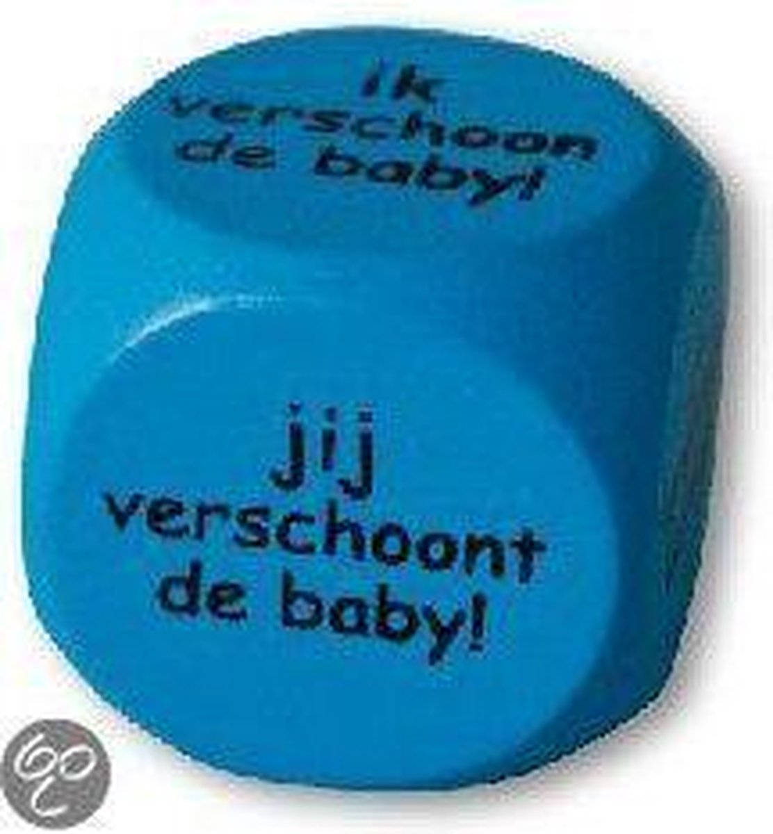 Dobbelsteen - Geboorte - Ik verschoon de baby - jij verschoont de baby (blauw)