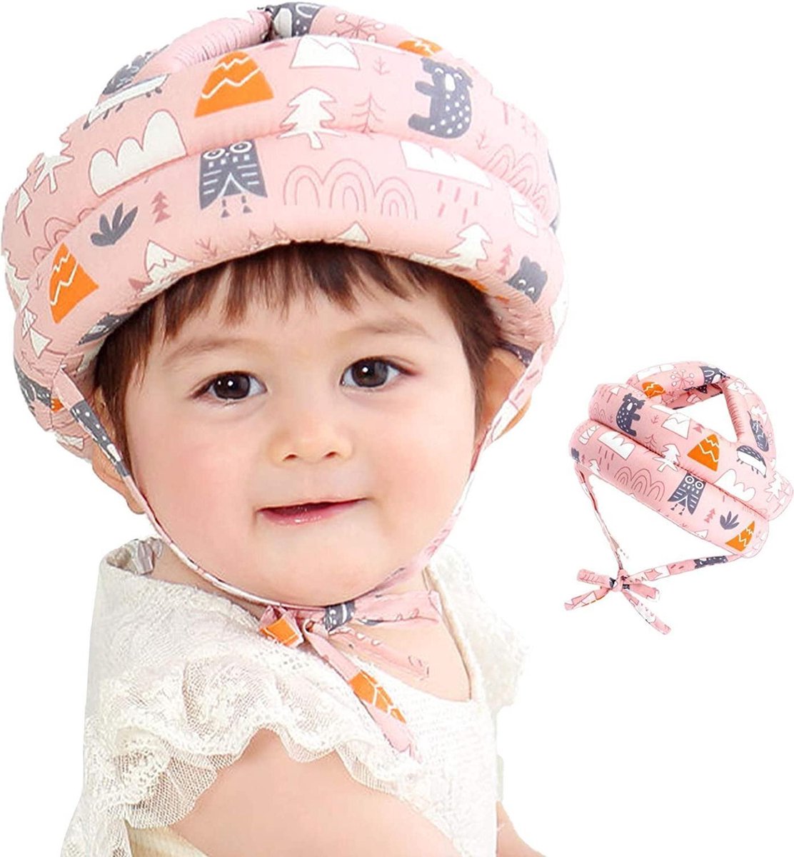 FIETSHELM BABY -ZINAPS DE BABY HELM BABY HOOFDBESCHERMING Helm Hoofd Bescherming Hoed Kinderhelmen Zuigeling Peuter Verstelbare Helm Voor Peuters Leren Lopen- (WK 02127)