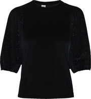 Onlmille 2/4 Pullover Knt 15225991 Black/w. Dtm Bro