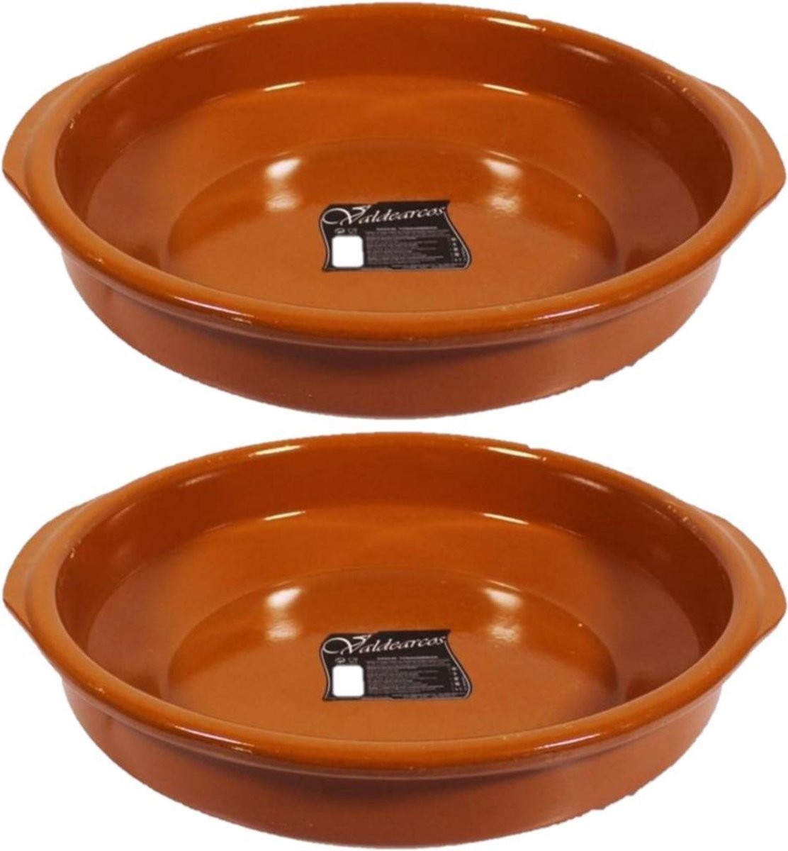 Set van 3x stuks grote tapas ovenschaal/serveerschaal Alicante met handvatten 38 cm - Tapas serveerschalen/borden/ovenschalen