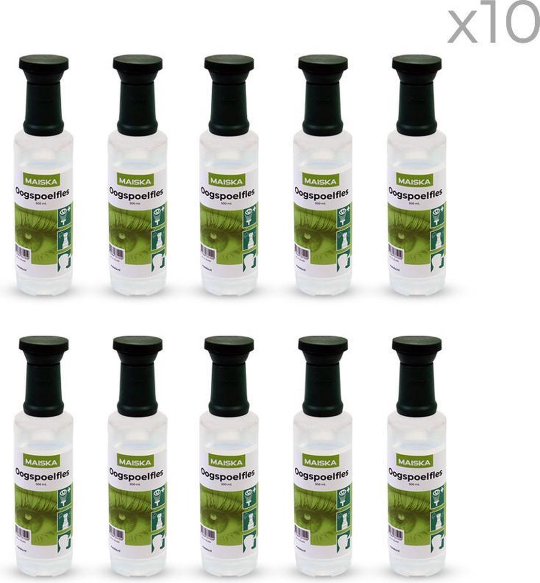 MAISKA  oogspoelfles 500 ml 10-pack - MAISKA Oogspoelfles 500 ml 10-pack