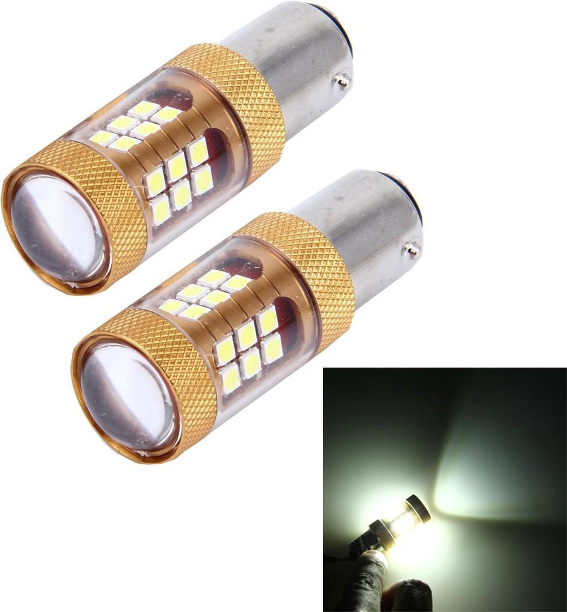 2 STUKS 1157 / BAY15D 15W 1300LM 6500K 28 SMD-3030 LED-auto remlichten draaien licht