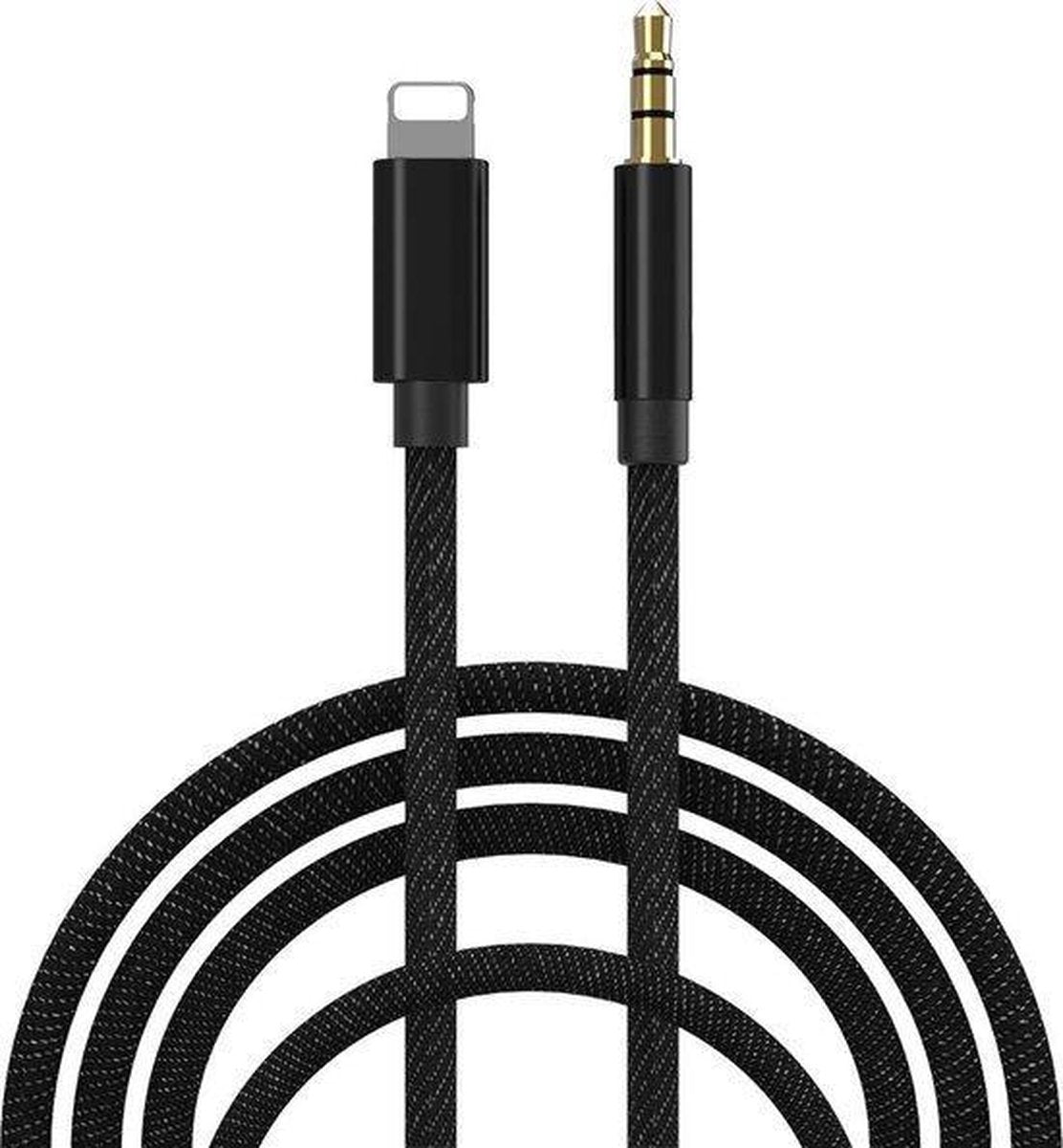 Garpex® Lightning naar 3.5mm Aux Kabel – Lightning naar Headphone Jack - 3.5 mm - 1 Meter - Zwart