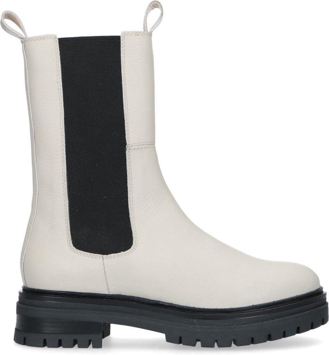 Manfield - Dames - Beige leren chelsea boots - Maat 41