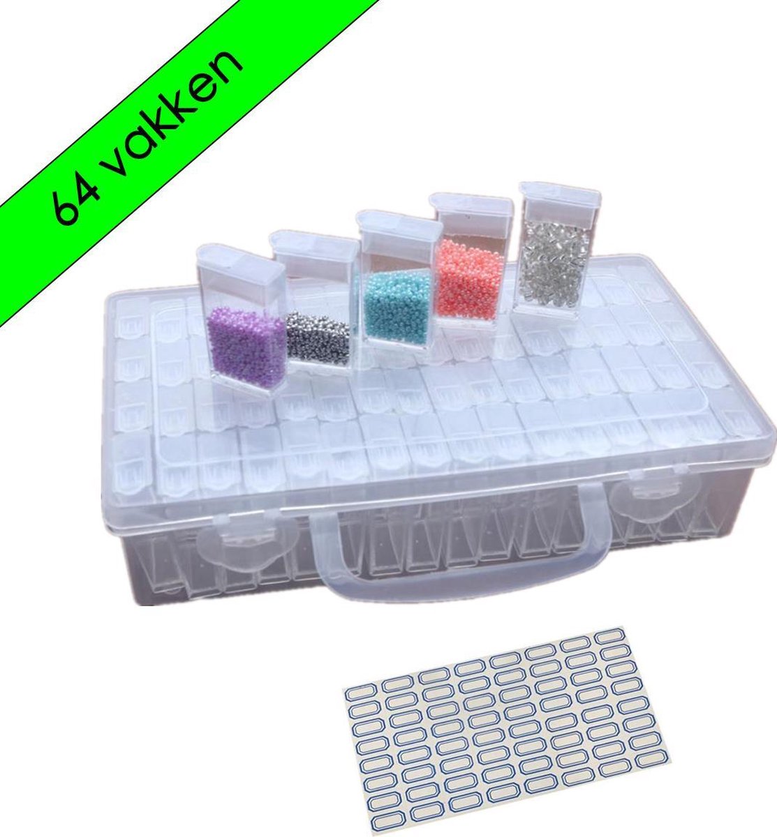 Diamond Painting Opbergdoos 64 vakjes - Inclusief Stickervel