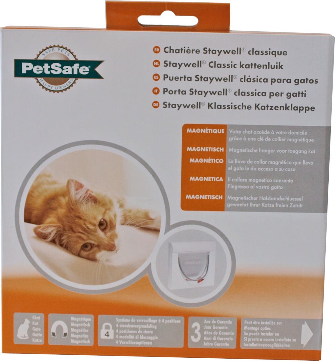 Kattenluik - PetSafe kattendeur met magneetslot - Geschikt voor tot 7 kg.
