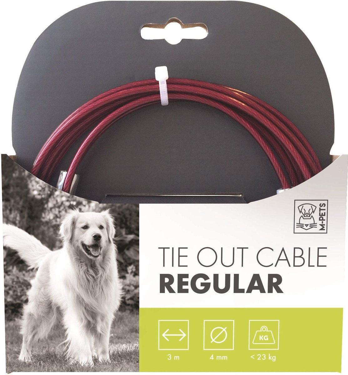 M-pets Hondenlijn 3 Meter Staal Rood
