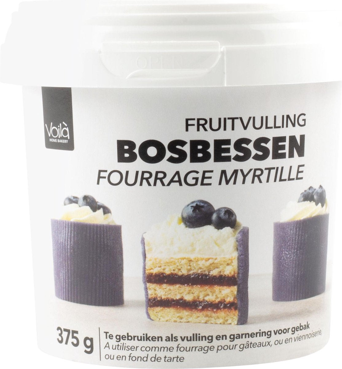Voila Fruitvulling Bosbessen Voordeelverpakking | 6x 375 gram (2