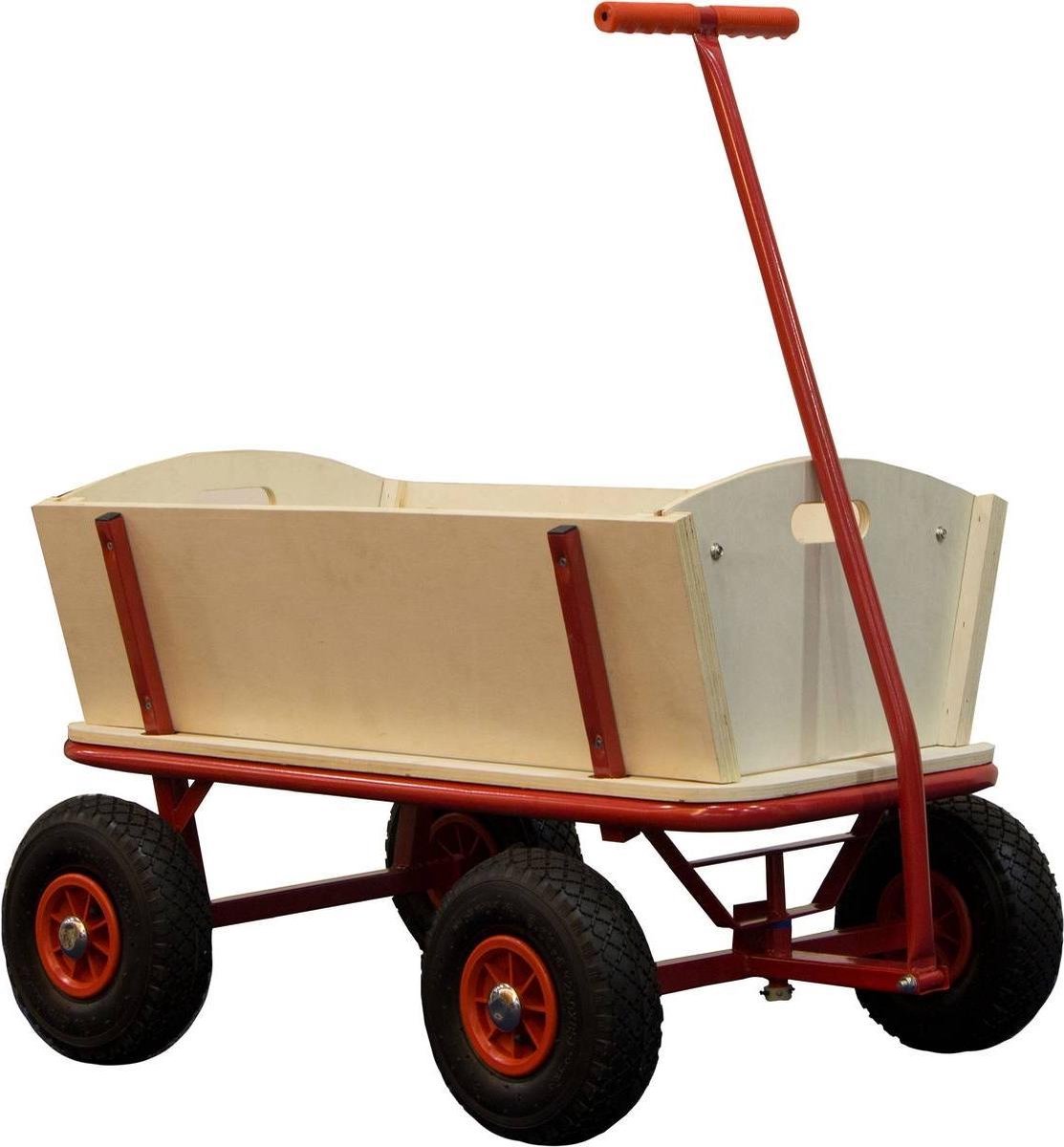 Sunny Billy Beach Wagon / Bolderkar / Rood / Blank hout / 94 x 61 x 97 Cm