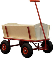 Sunny Billy Beach Wagon / Bolderkar / Rood / Blank hout / 94 x 61 x 97 Cm