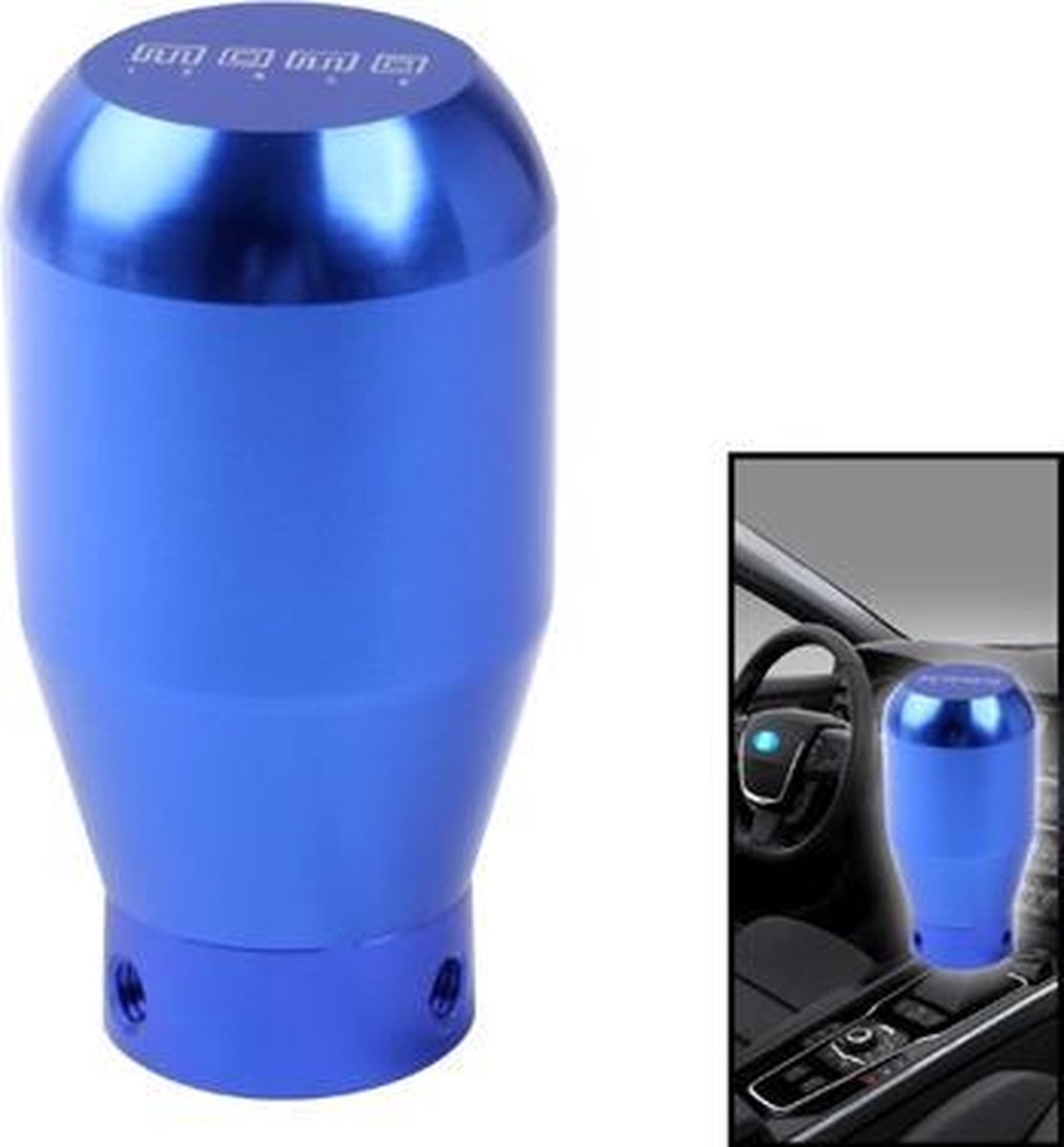 Auto universele ronde ergonomische aluminium handmatige pookknop (blauw)