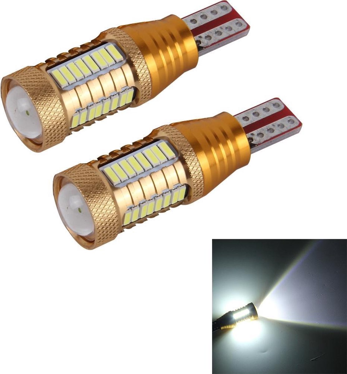 2 STKS T15-4014-32SMD + 1CREE 5 W 650LM Wit Licht LED Decoderen Auto-opruiming Lichten Lamp