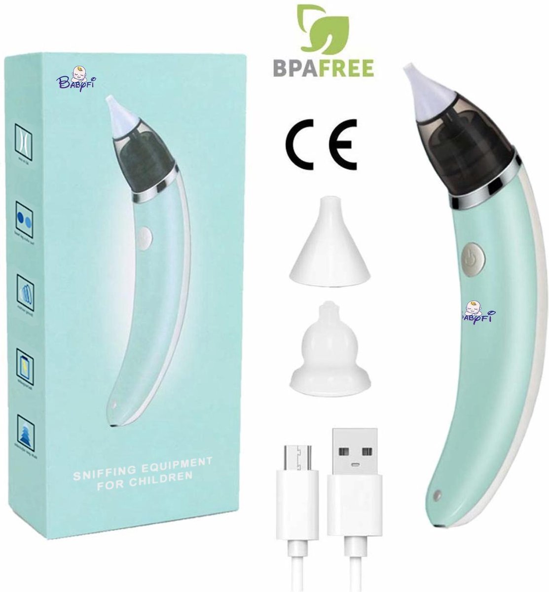 Babyfi ® - Elektrische oplaadbare neuspeer voor baby en kinderen - Inclusief Oplader
