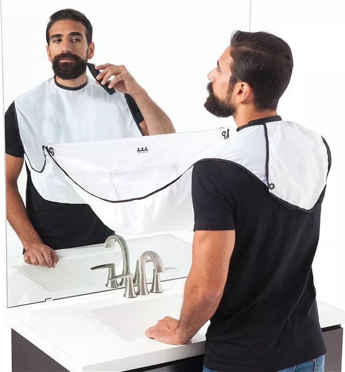 Baard Schort - Baardcape met zuignappen - Haaropvanger - Handige Baardcape - Scheer accesoires - Baard accesoires - Scheerschort - Scheerdoek