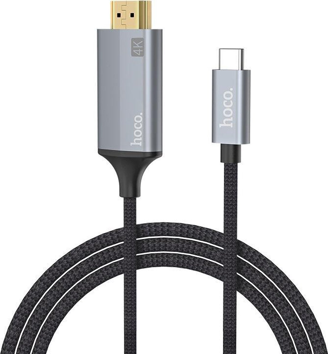 Hoco Aluminium USB-C naar 4K HDMI Kabel 1.8 Meter Grijs