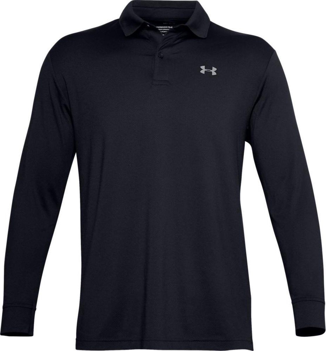 Under Armour Performance LS Polo Zwart - Heren - Maat XXL